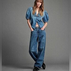 FRAME low slung barrel jeans caramia